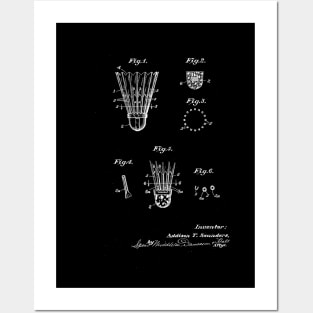 Badminton Shuttlecock Vintage Patent Drawing Posters and Art